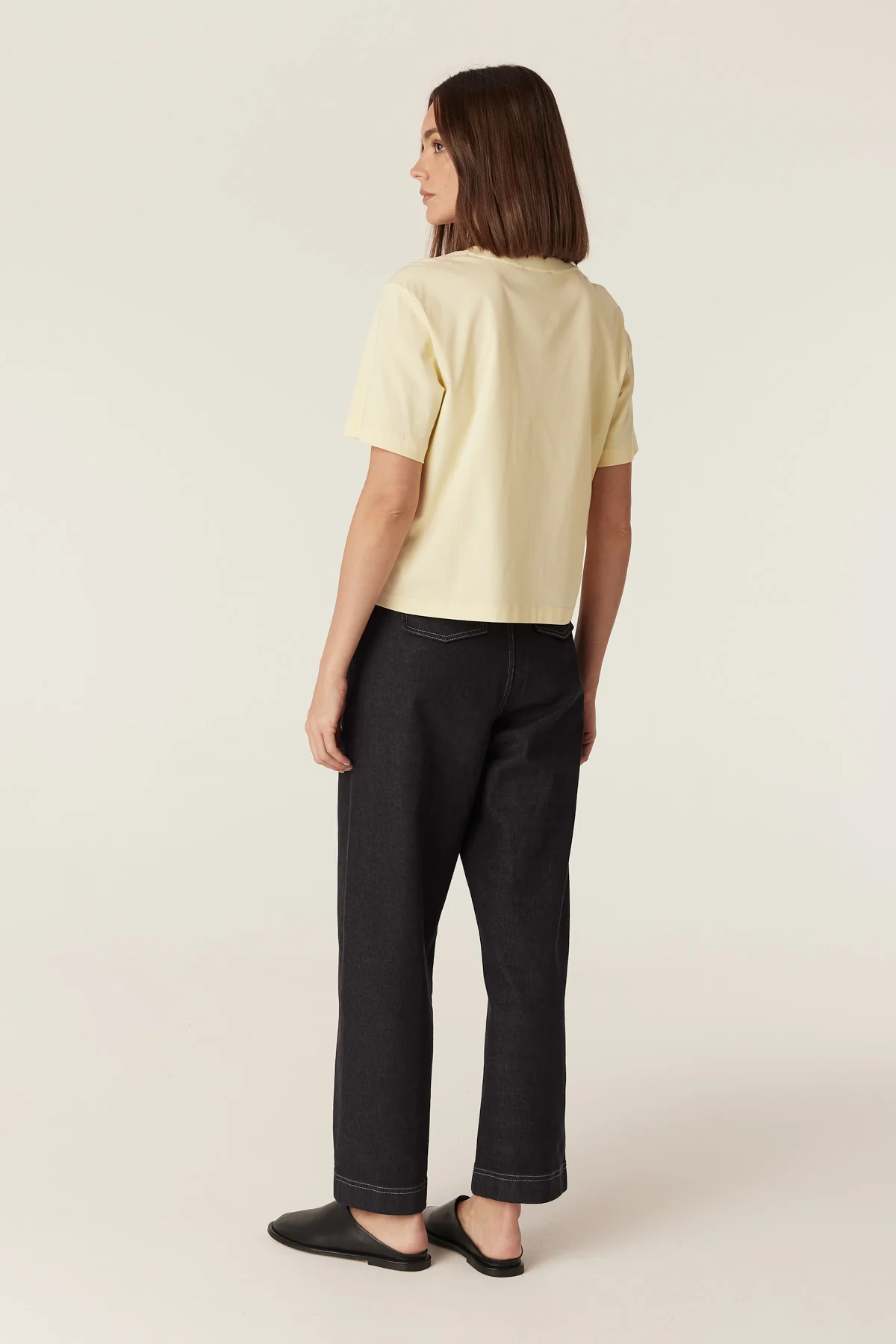 Pima Cotton Boxy Tee - Yellow - Image 5