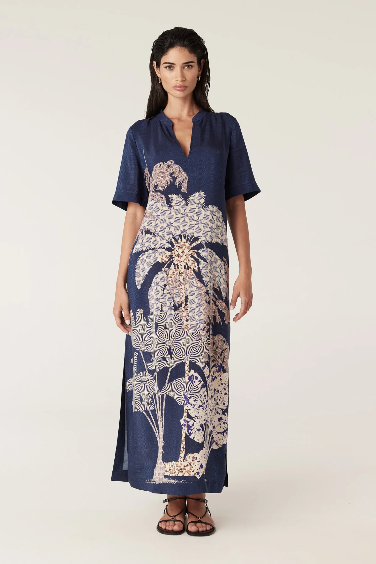 Pina Kaftan Dress - Mirage Print - Image 7