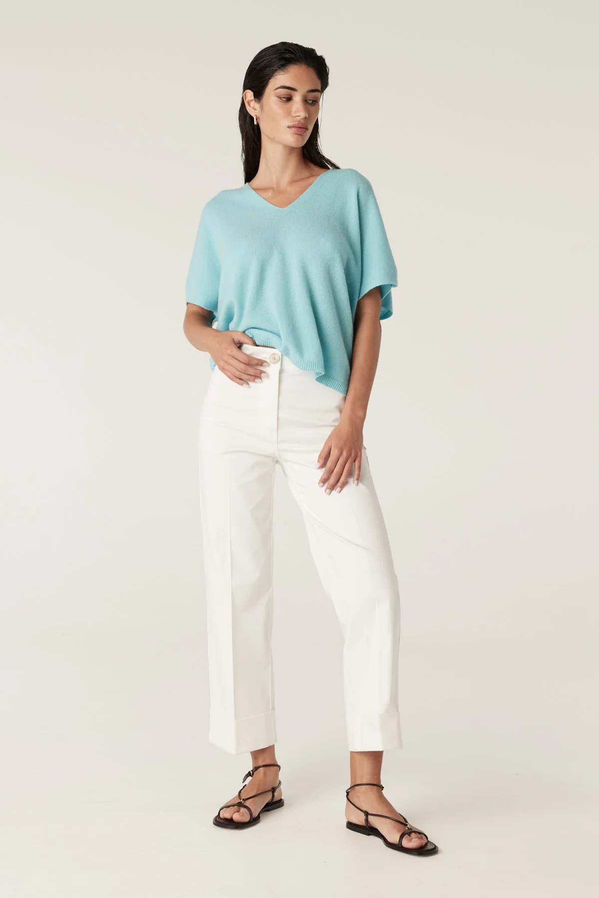 Pure Cashmere Relaxed Top - Blue - Image 3