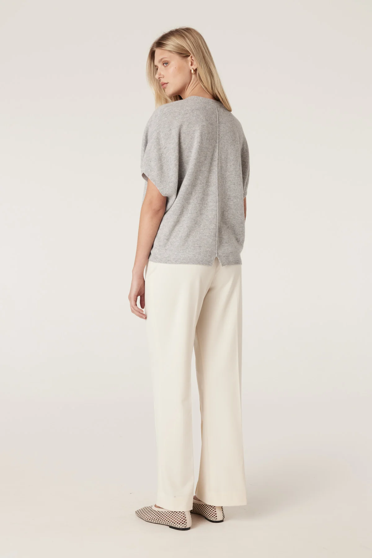 Pure Cashmere Relaxed Top - Grey Marle - Image 4