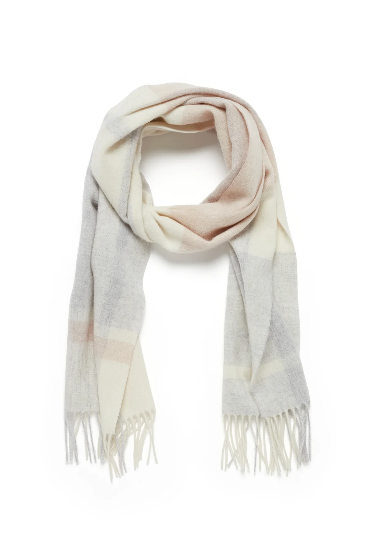 Pure Wool Scarf - Blush Check - Image 2
