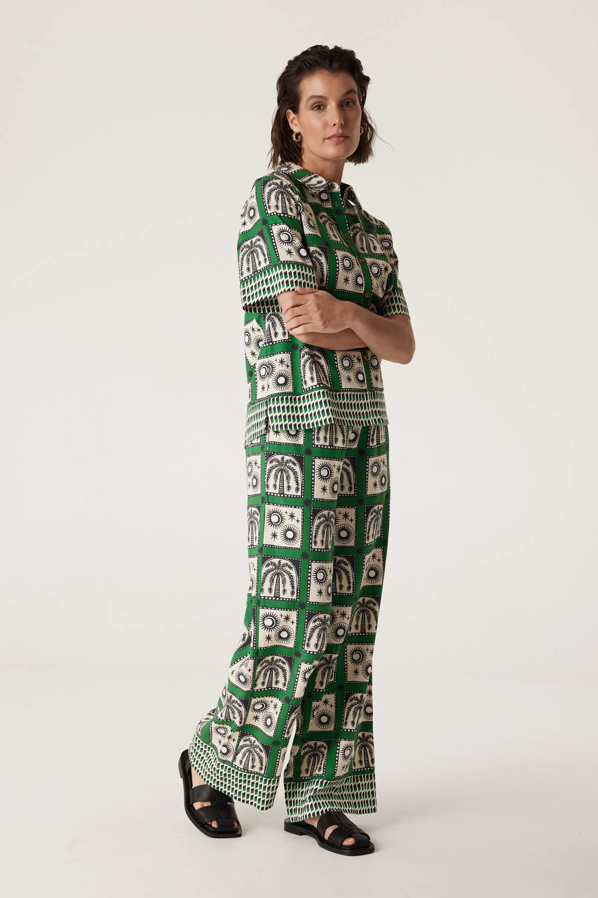 Raffles Pant - Green Print - Image 4