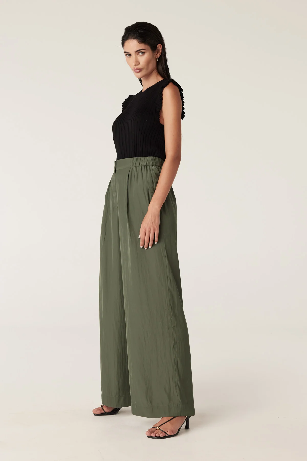 Reed Wide Leg Pant - Olive - Image 4