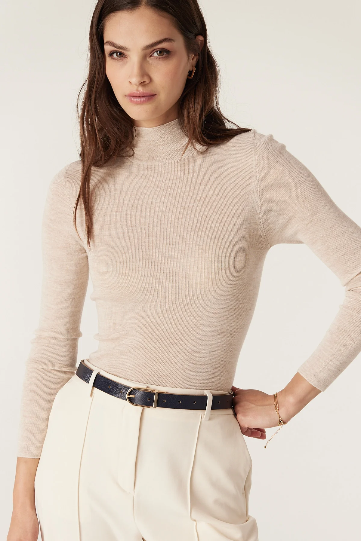 Reversible Leather Belt - Tan and Navy - Image 5