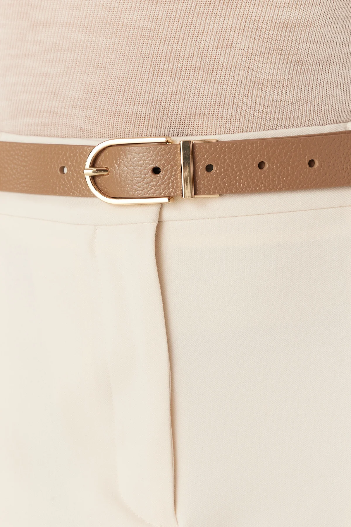 Reversible Leather Belt - Tan and Navy - Image 7