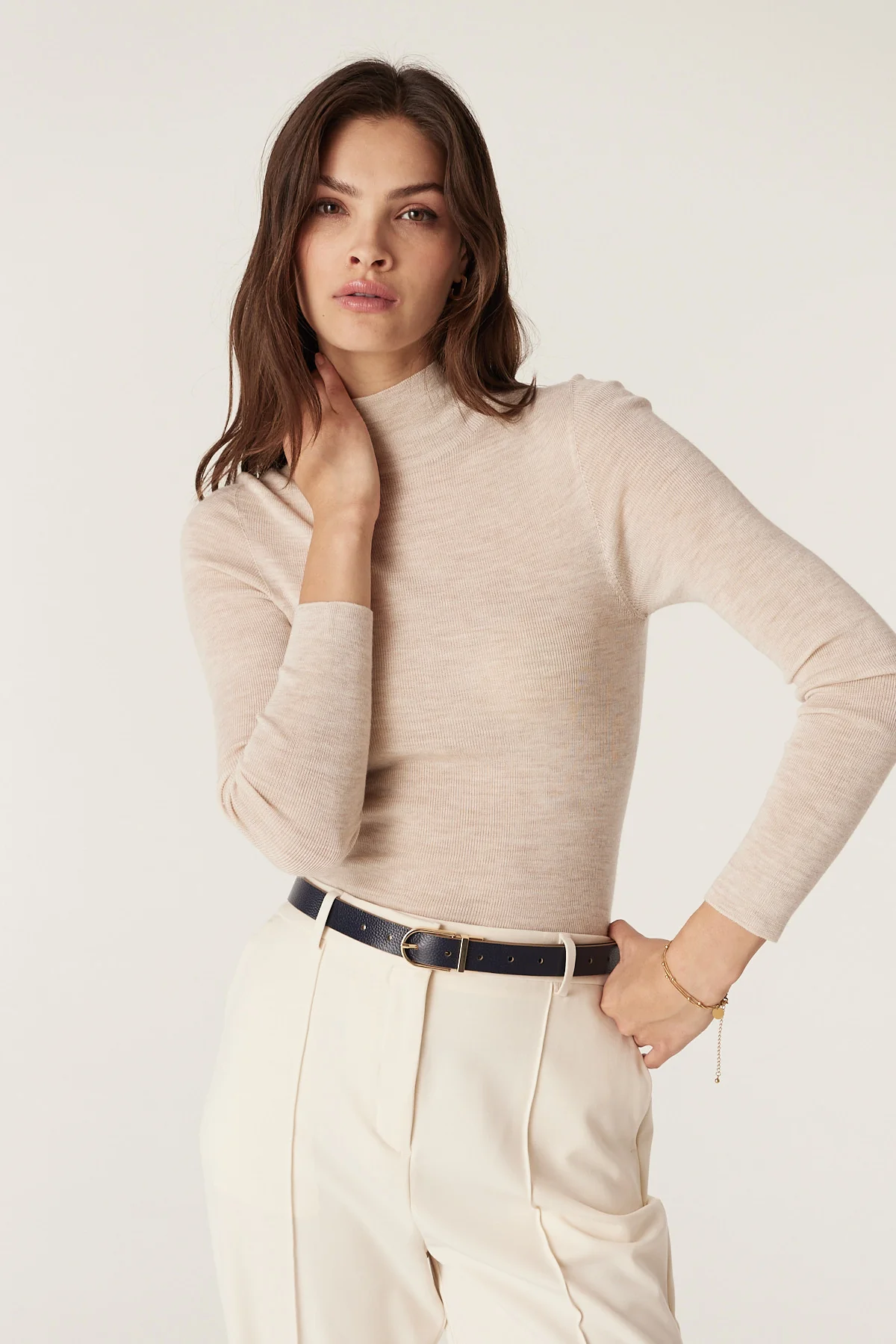 Reversible Leather Belt - Tan and Navy - Image 8