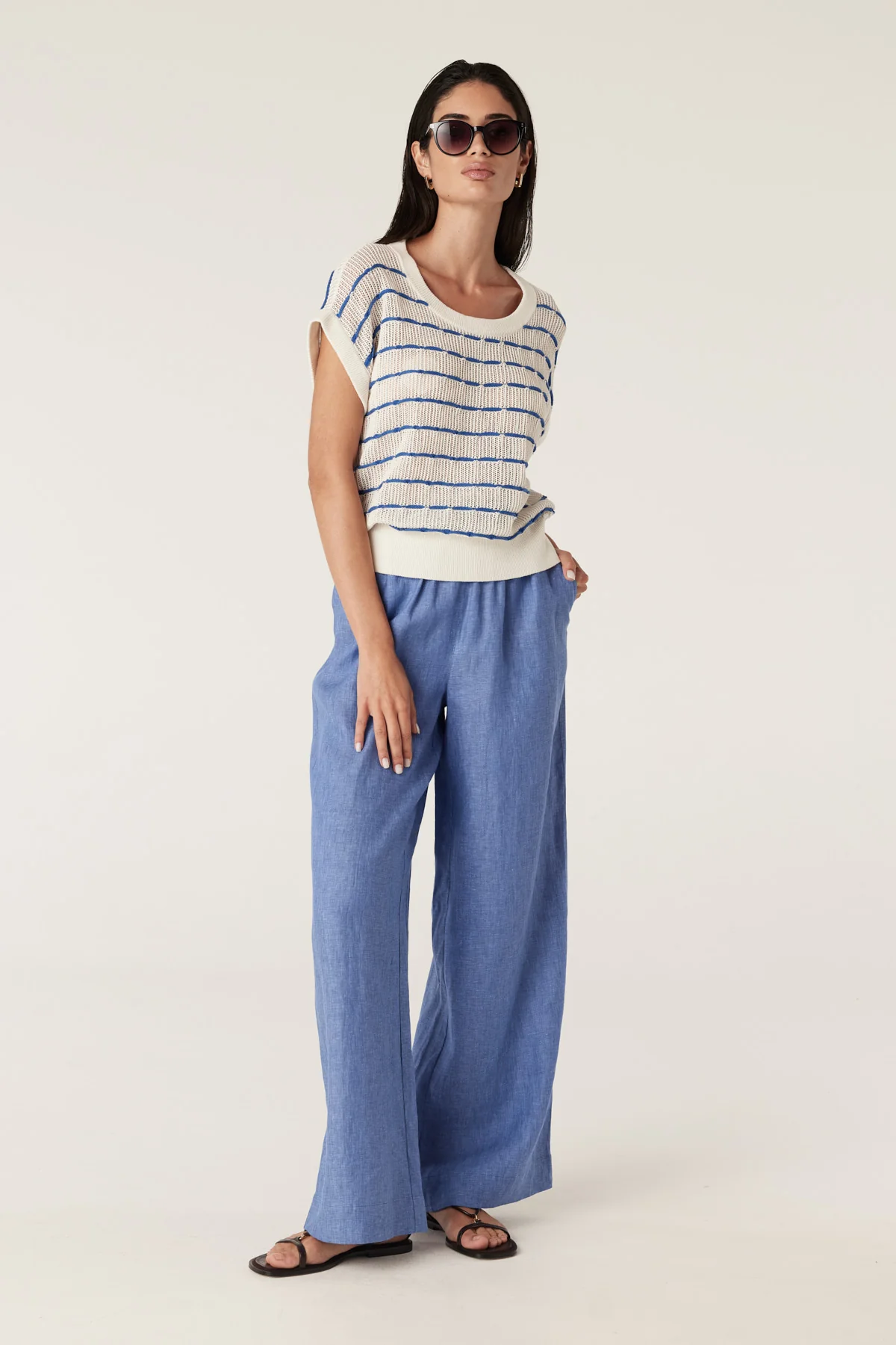 Sail Linen Pant - Blue Marle