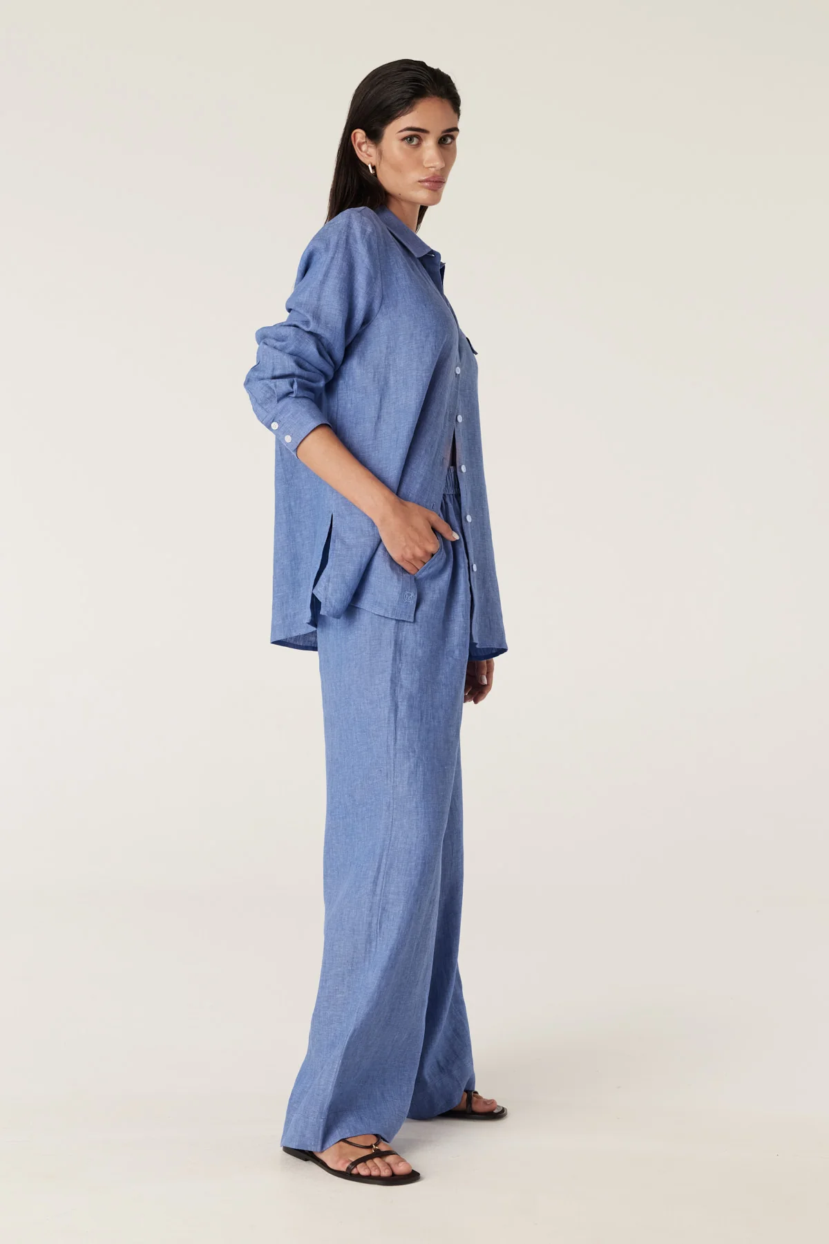 Sail Linen Pant - Blue Marle - Image 3