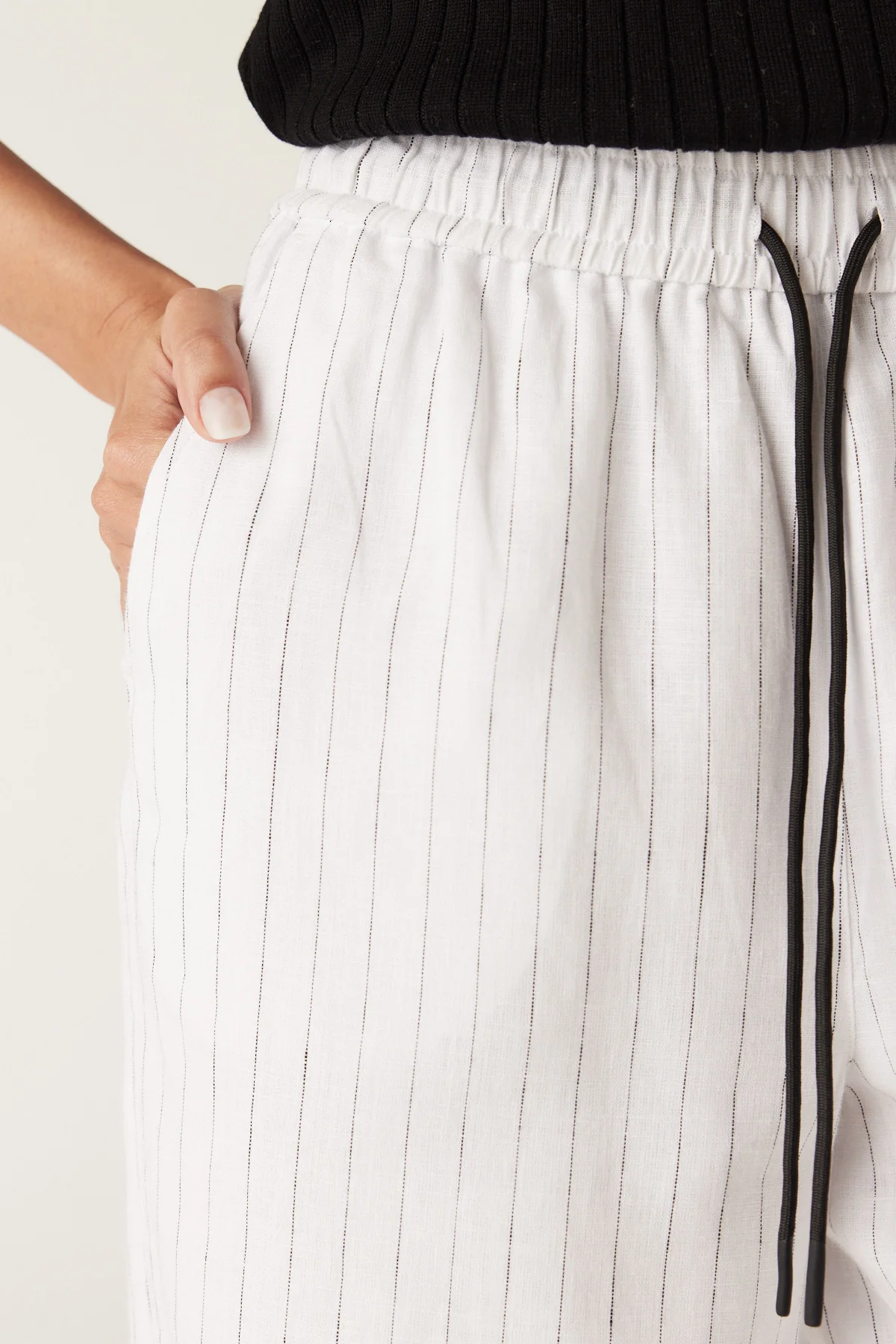Sail Linen Pant - White Pinstripe - Image 3