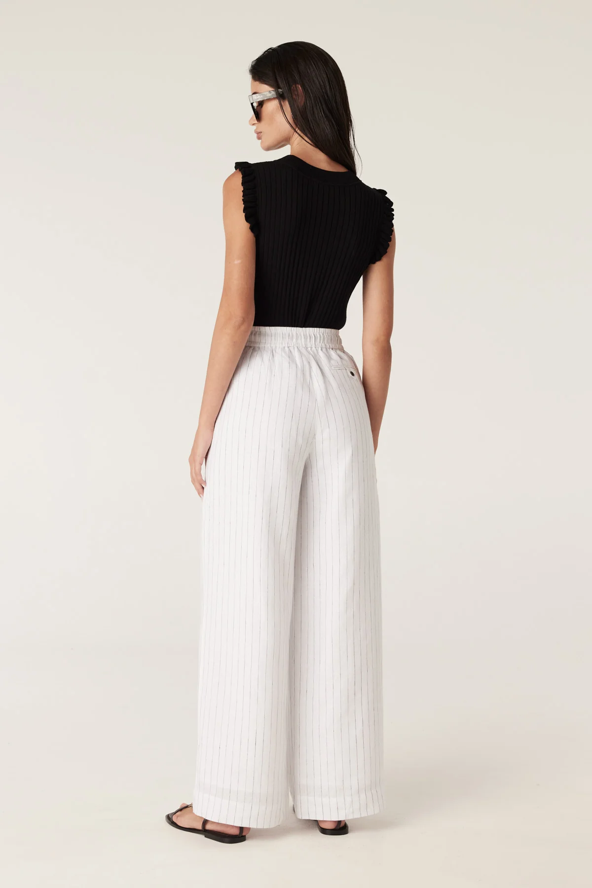 Sail Linen Pant - White Pinstripe - Image 5