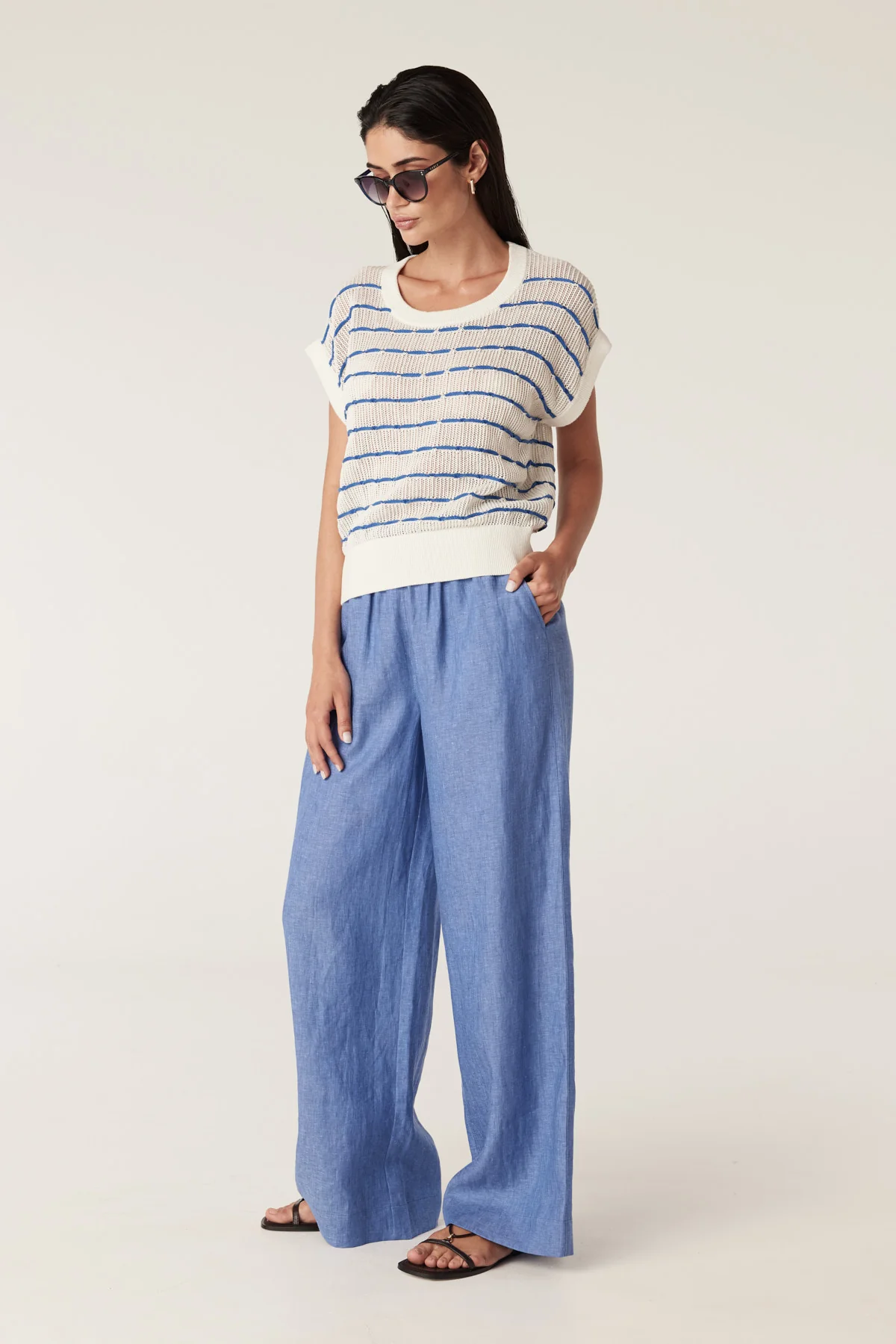 Sail Linen Shirt - Blue Marle - Image 6