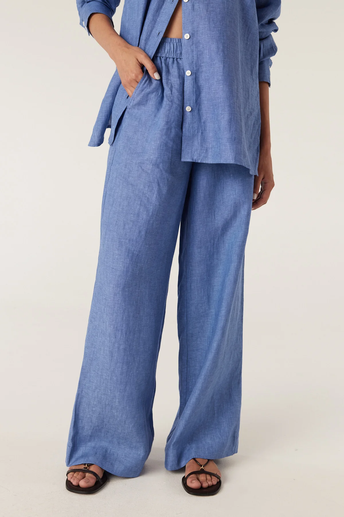 Sail Linen Shirt - Blue Marle - Image 7