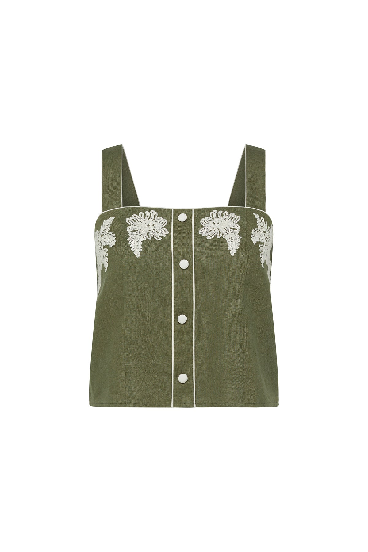 Sandpiper Linen Top - Dark Sage - Image 2