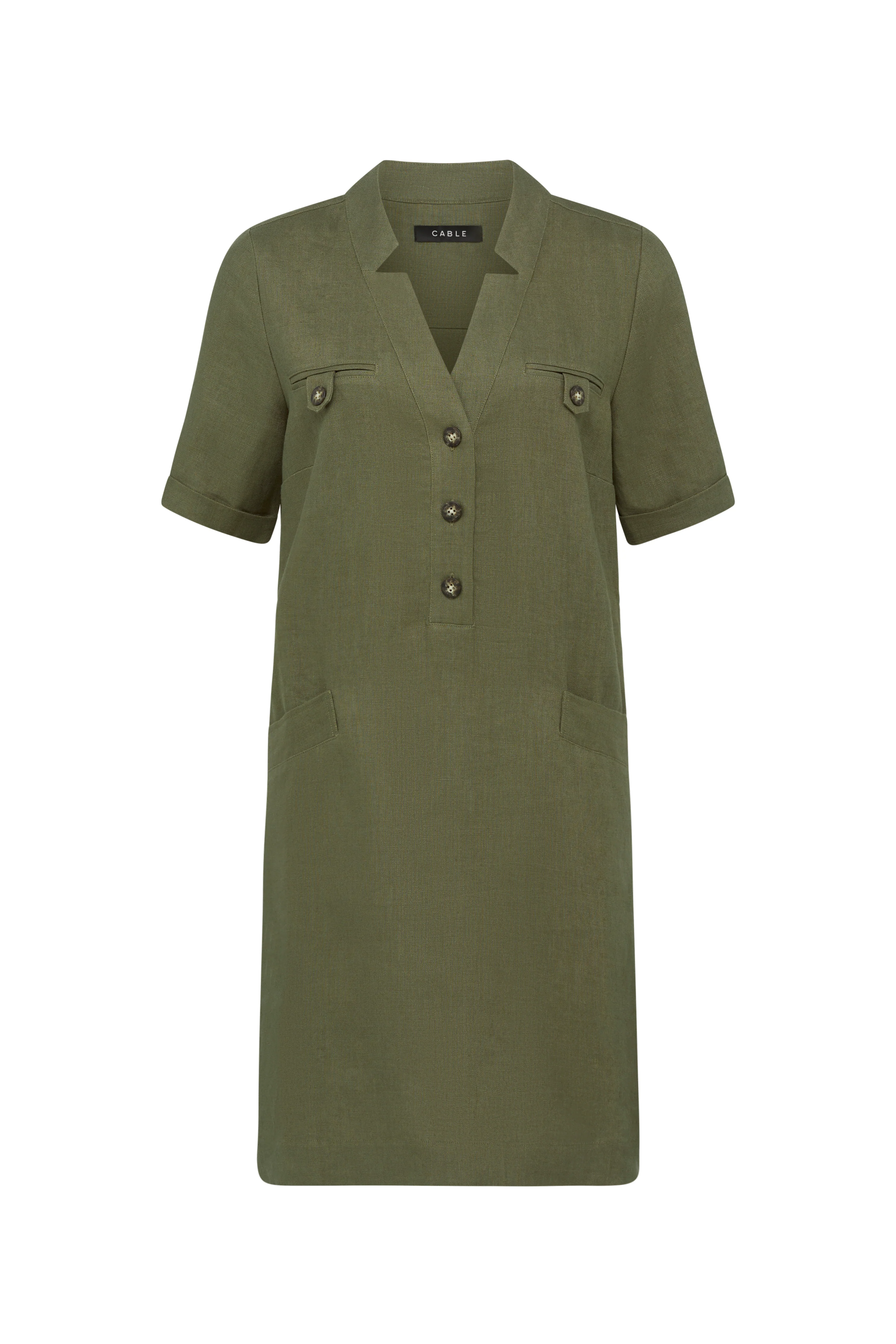 Sandpipper Linen Dress - Dark Sage - Image 2