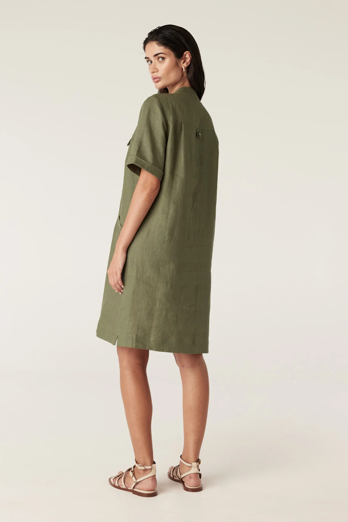 Sandpipper Linen Dress - Dark Sage - Image 5
