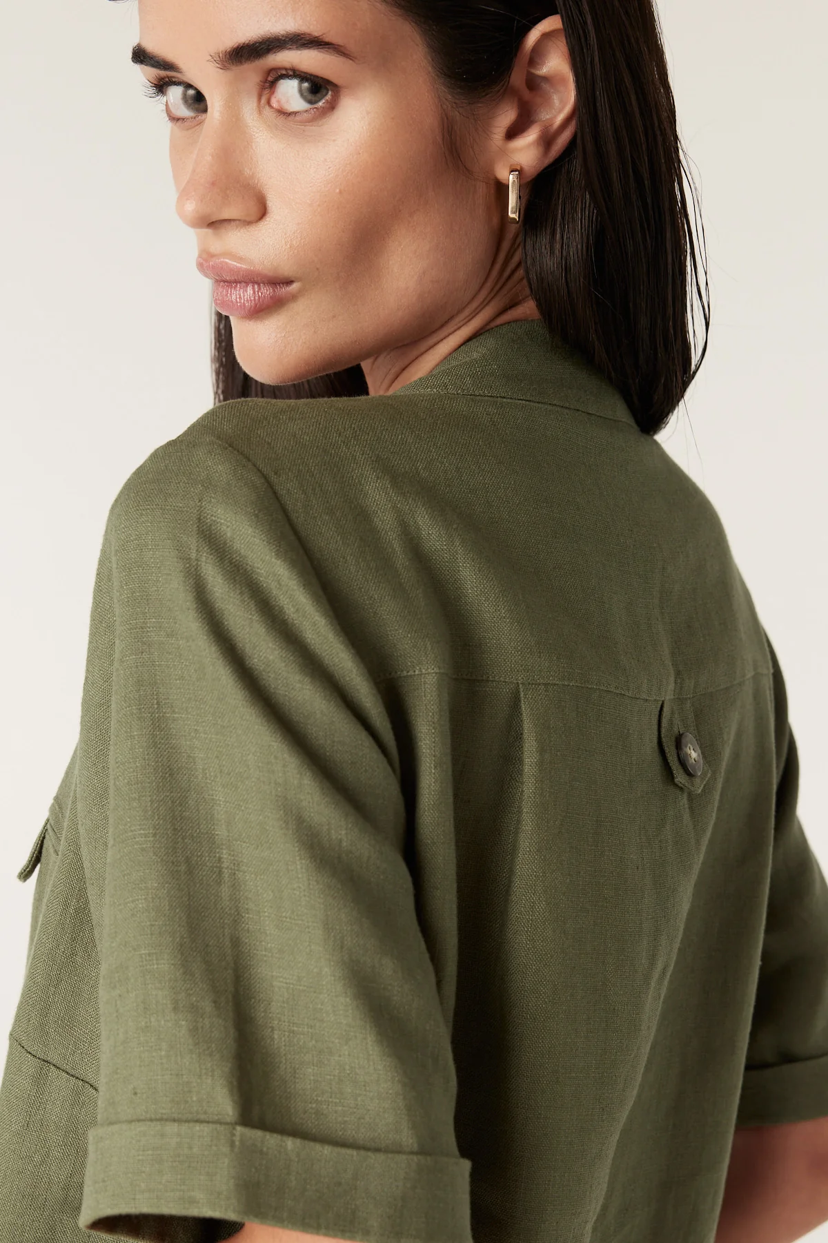 Sandpipper Linen Dress - Dark Sage - Image 6