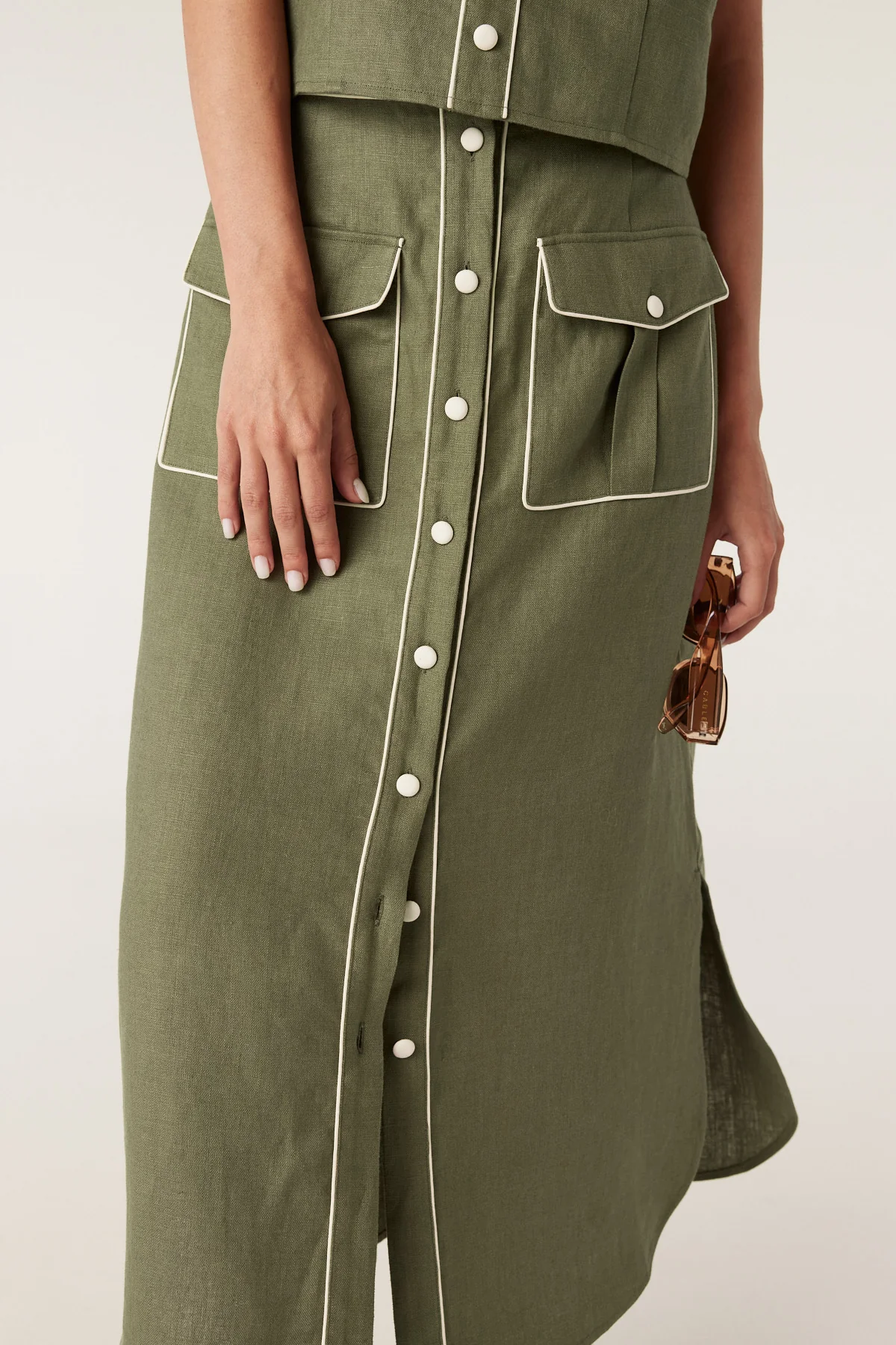 Sandpipper Linen Skirt - Dark Sage - Image 5