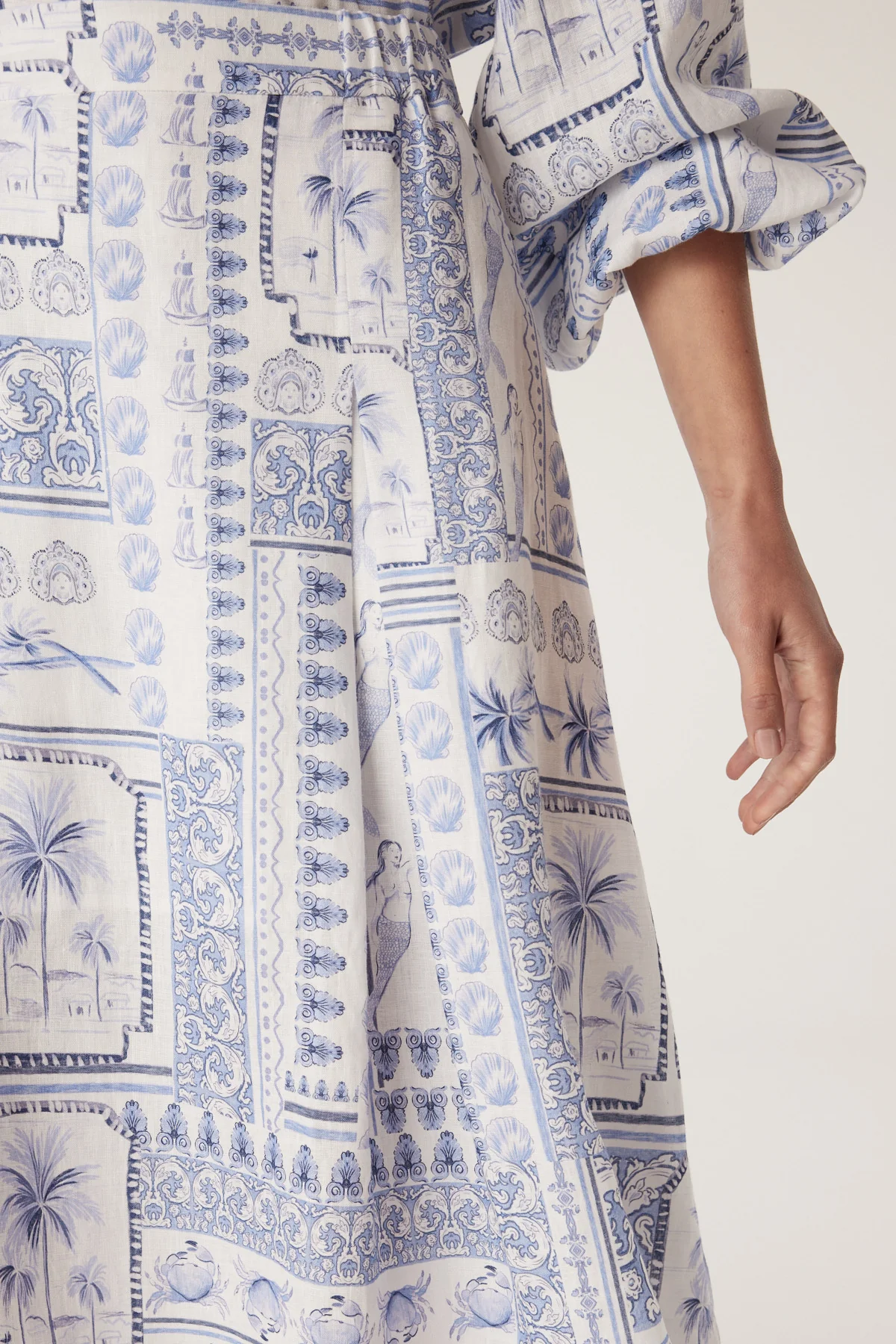 Seychelles Linen Skirt - Mermaid Print - Image 6