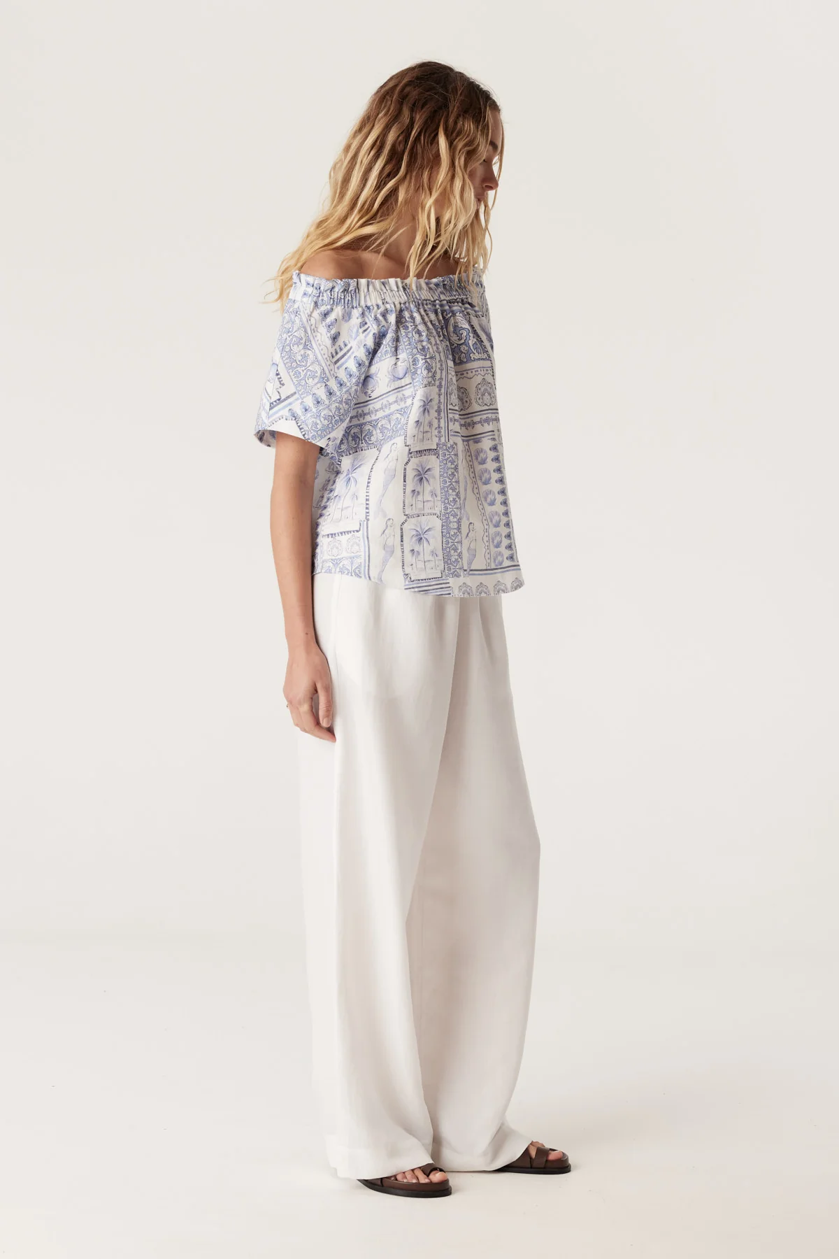 Seychelles Linen Top - Mermaid Print - Image 5