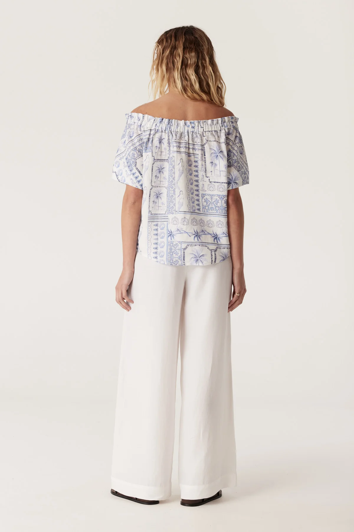 Seychelles Linen Top - Mermaid Print - Image 6