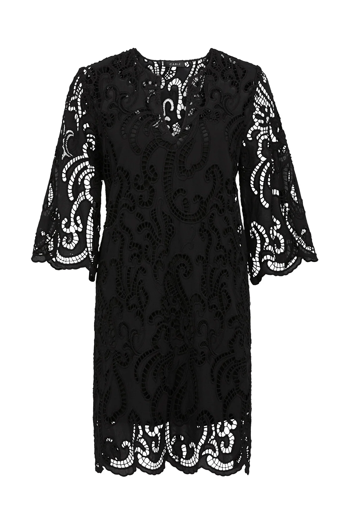 Shadow Embroidered Dress - Black - Image 2