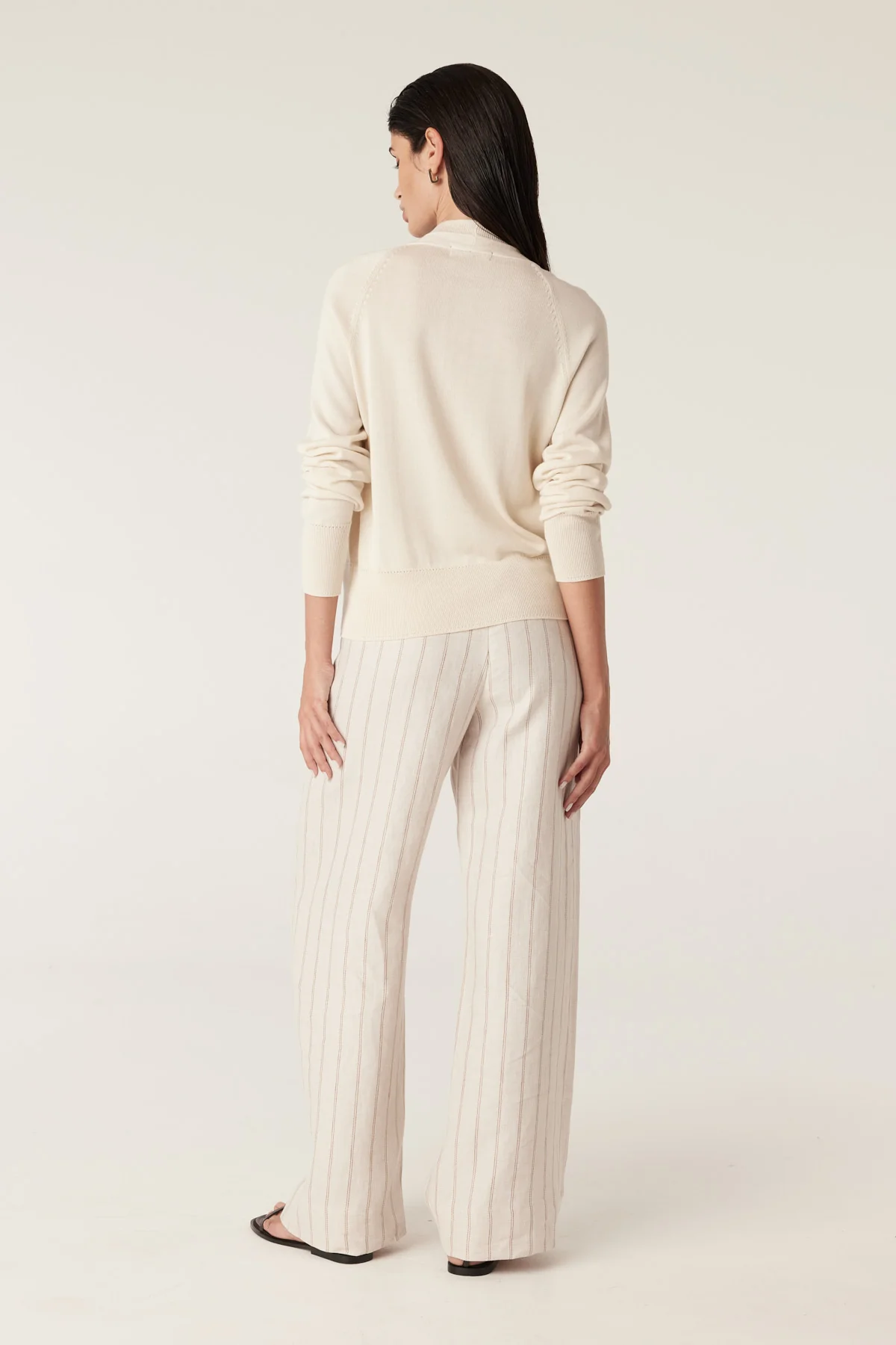 Silk Tencel Cardigan - Ecru - Image 5