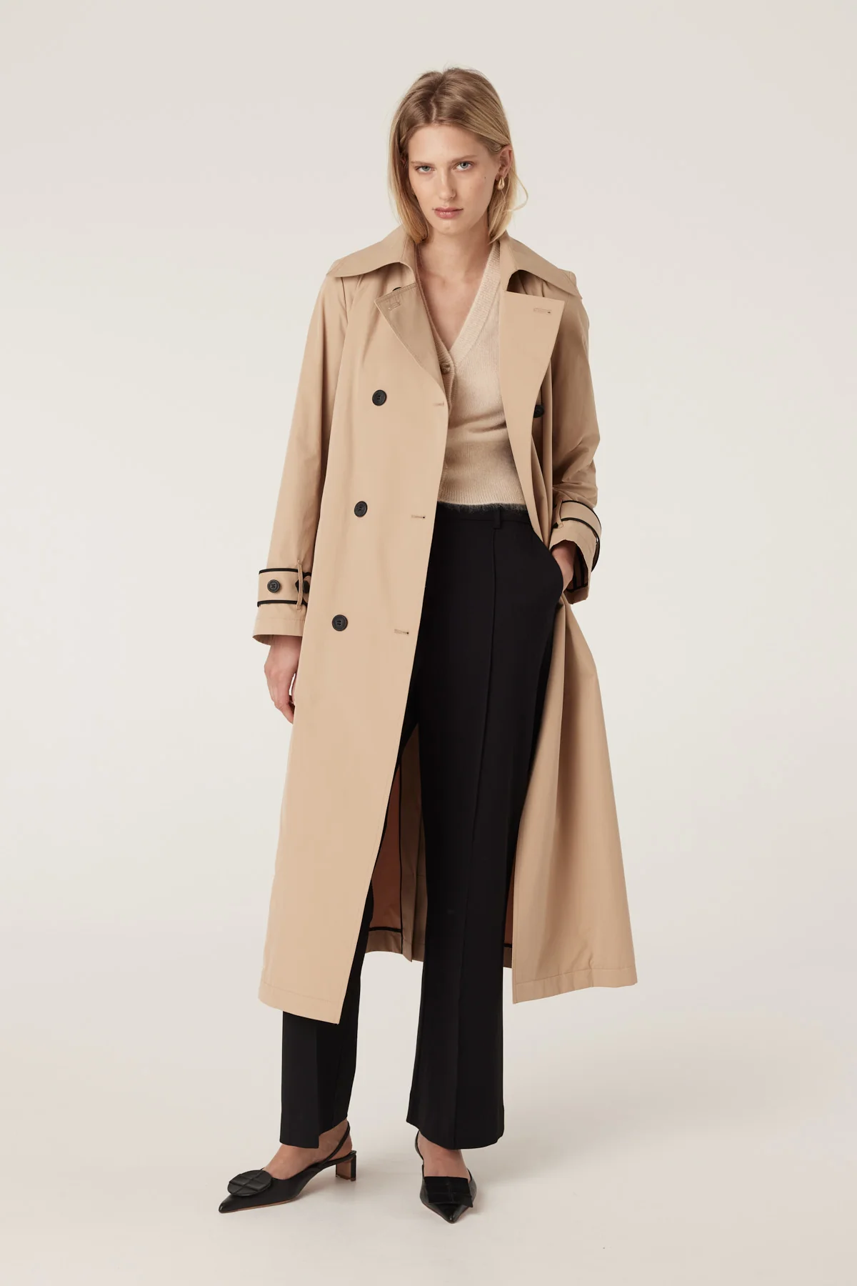 Sofia Spring Trench Coat - Biscuit