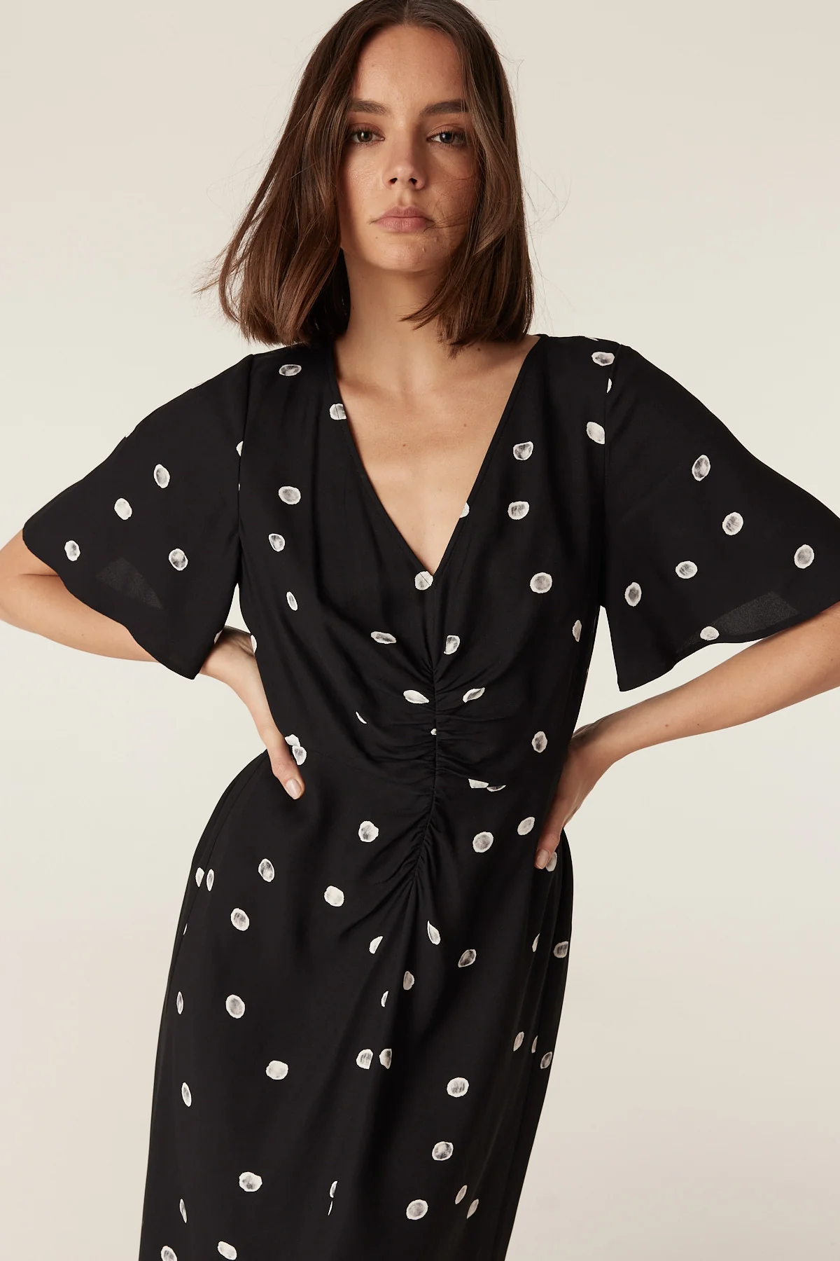 Hepburn Midi Dress - Black Spot - Image 4