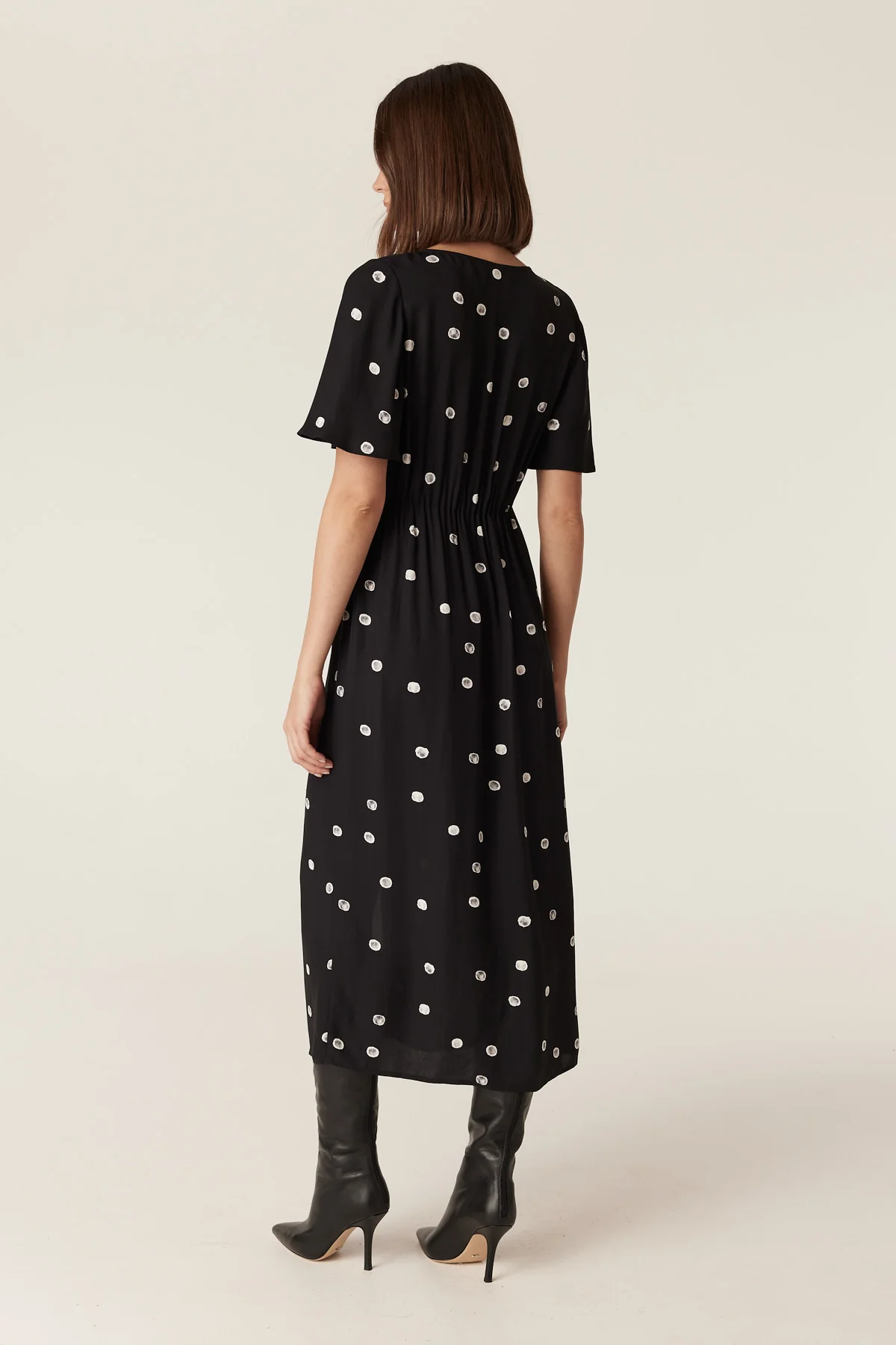 Hepburn Midi Dress - Black Spot - Image 6