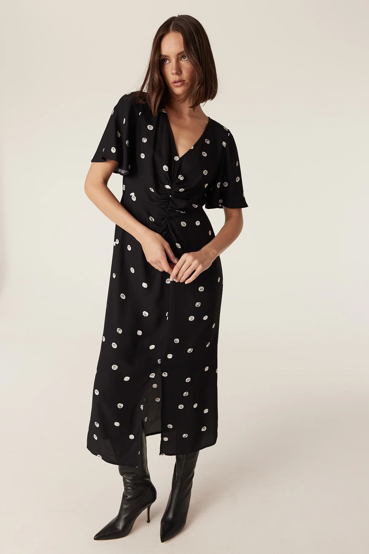 Hepburn Midi Dress - Black Spot - Image 7