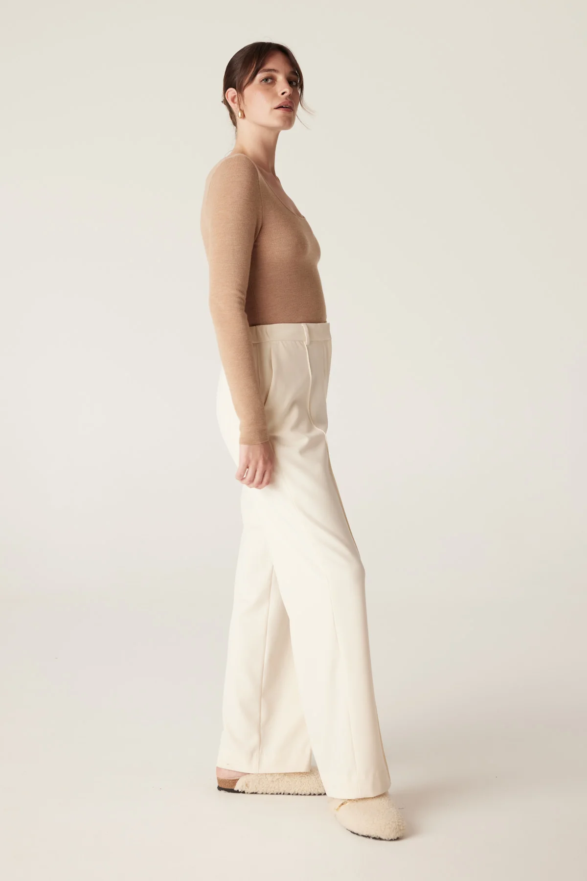 Superfine Merino Wool Scoop Top - Camel - Image 5