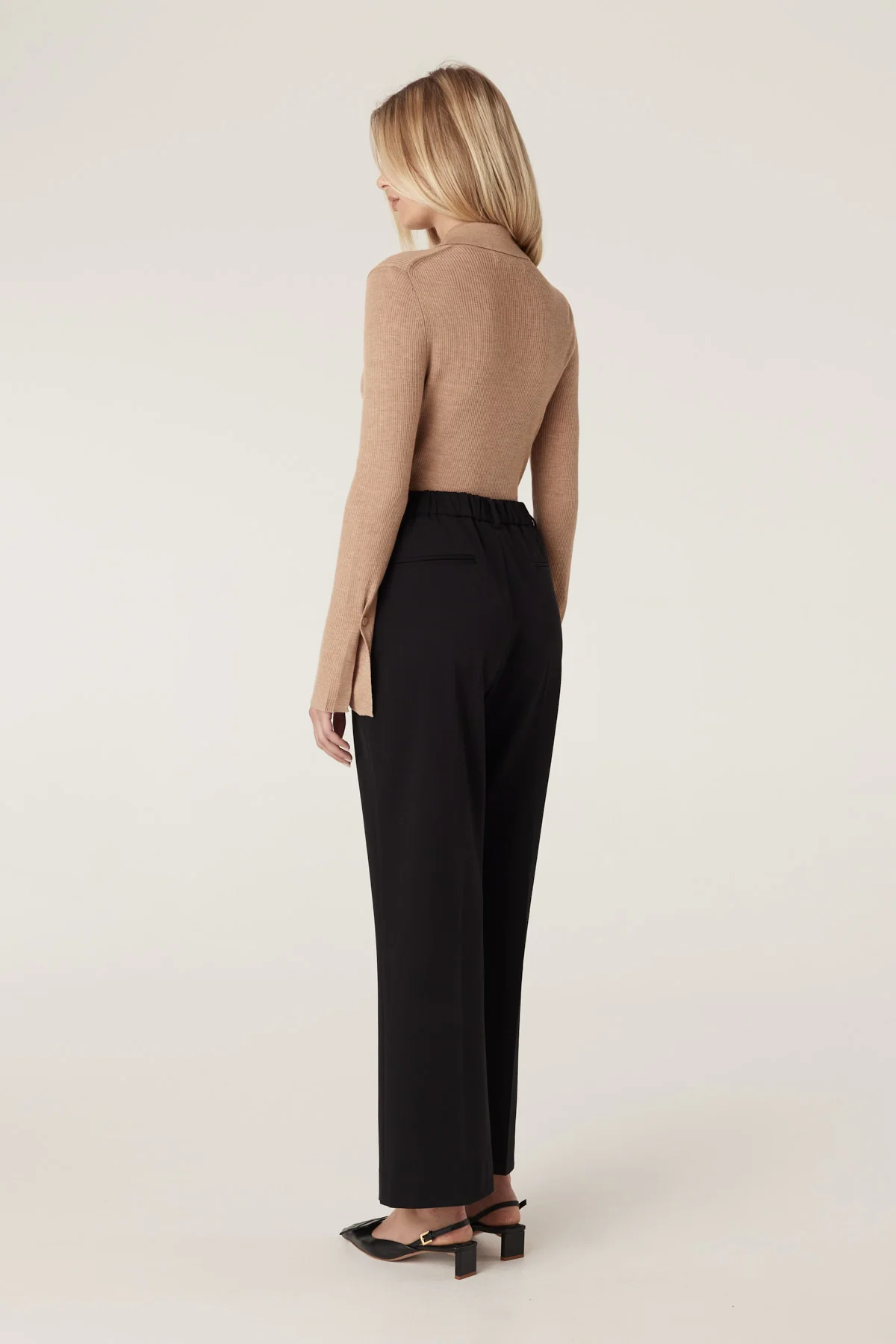 Superfine Rib Polo Cardigan - Camel - Image 5