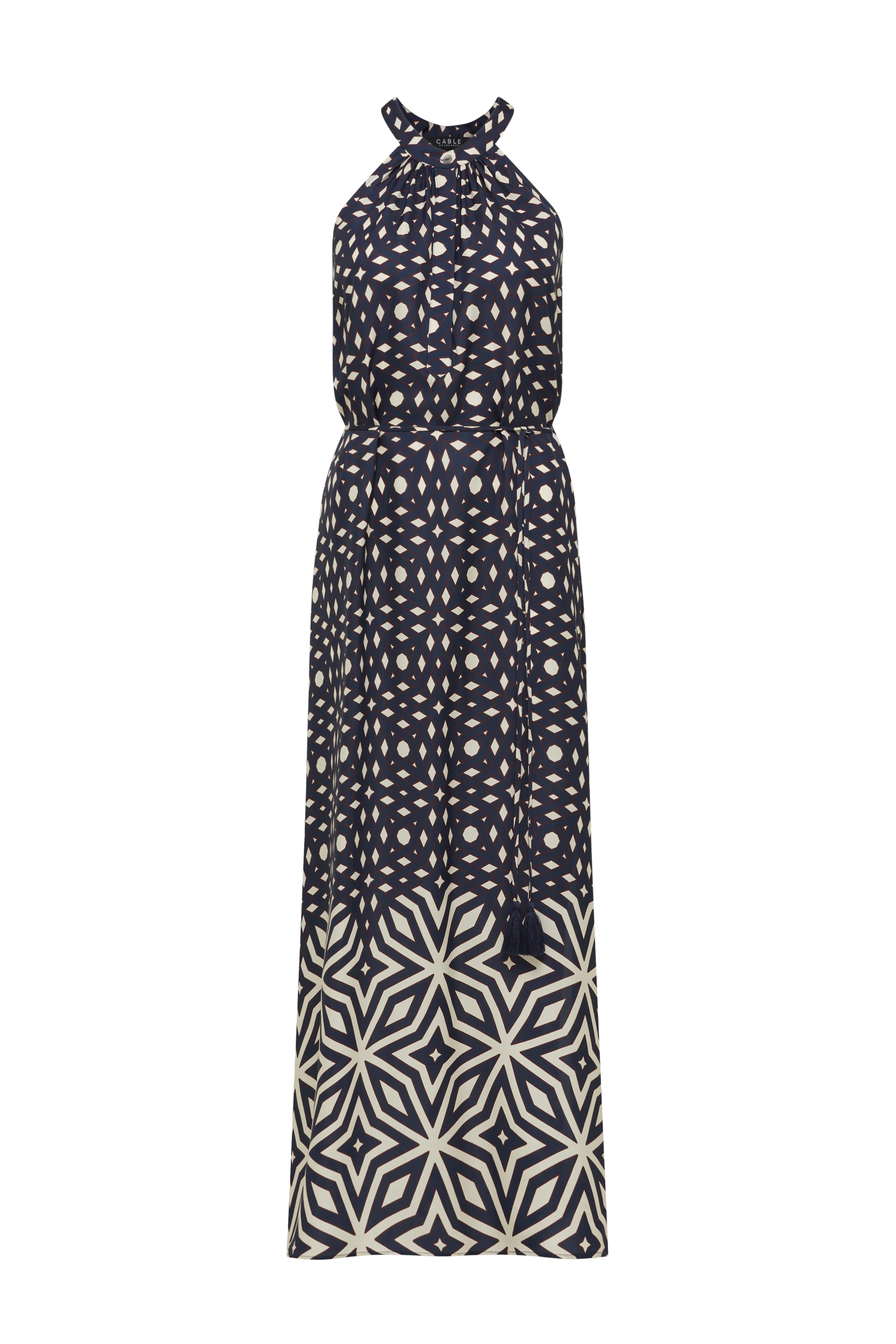 Temple Halter Neck Dress - Mosaic Print - Image 2