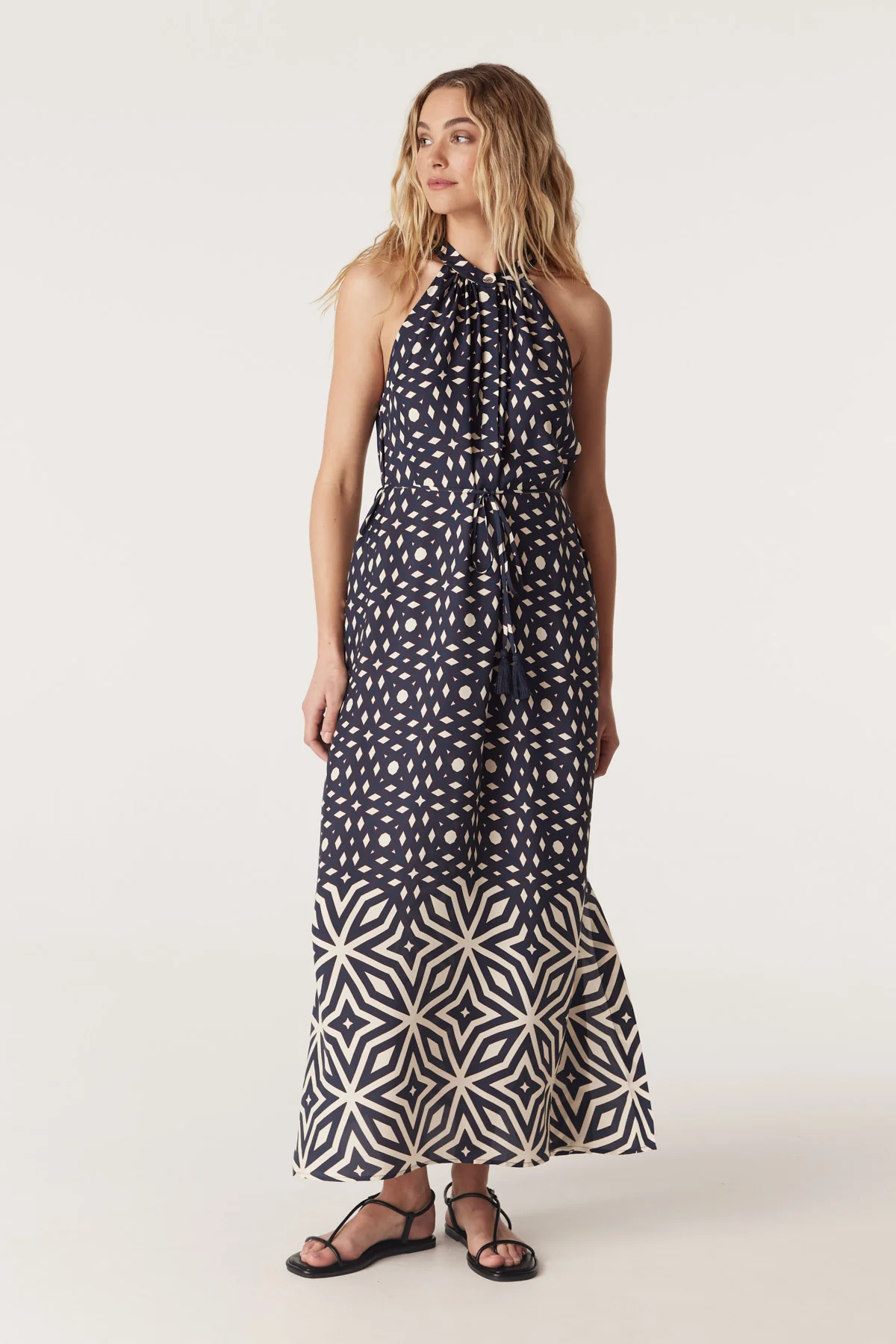Temple Halter Neck Dress - Mosaic Print - Image 8