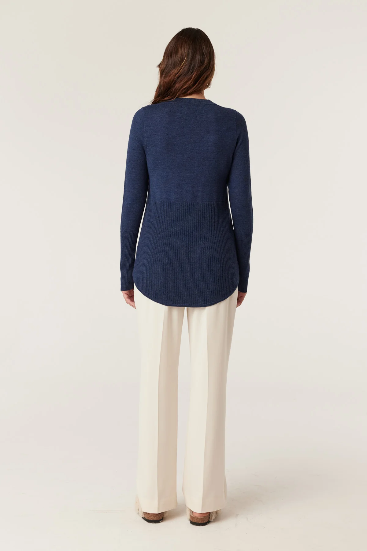 The Highlands Merino Jumper - Denim Blue - Image 6