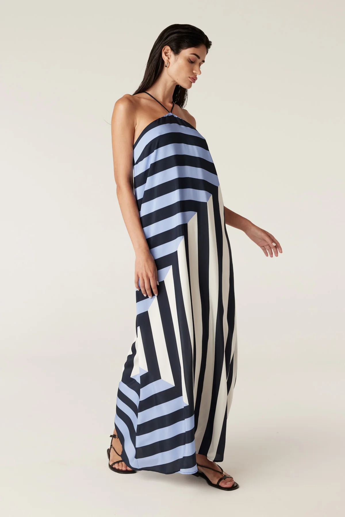 Tidal Halter Neck Dress - Chevron Print - Image 3
