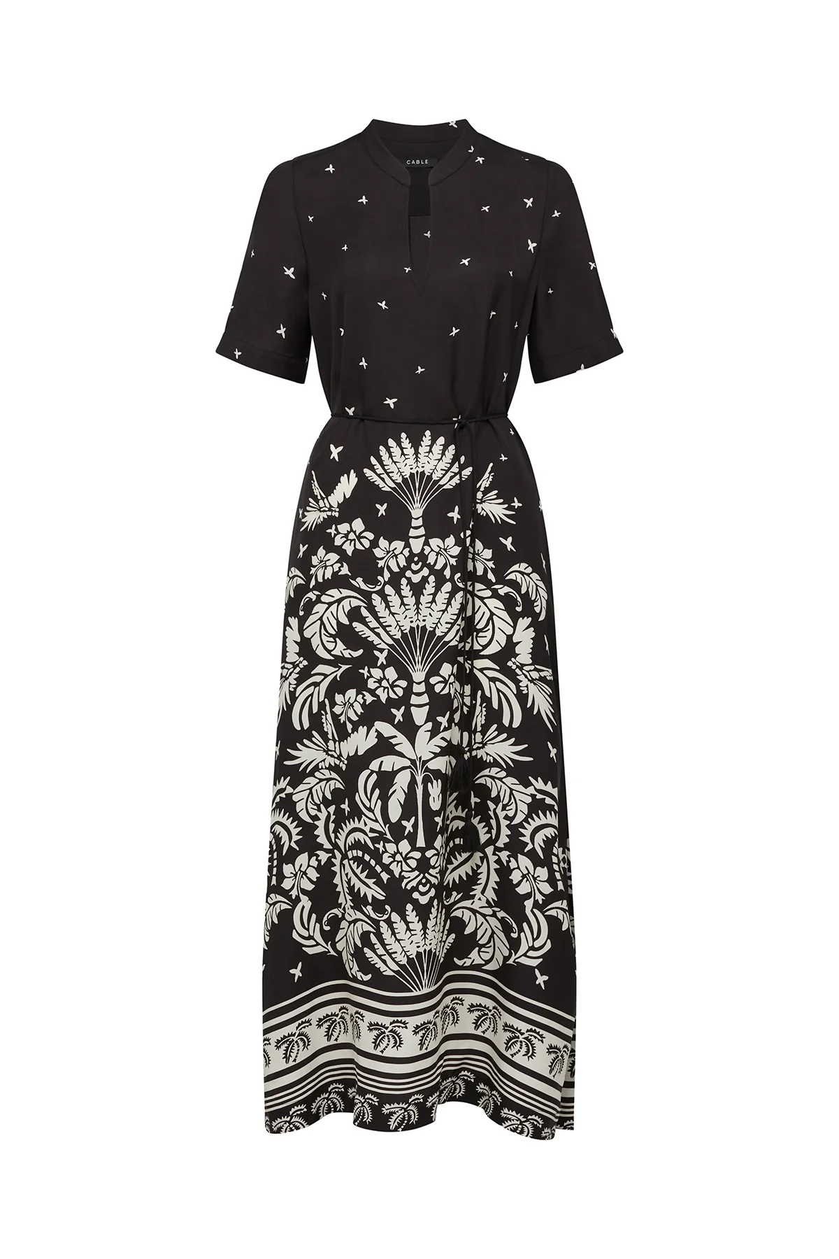 Twilight Kaftan - Black Palm Print - Image 2