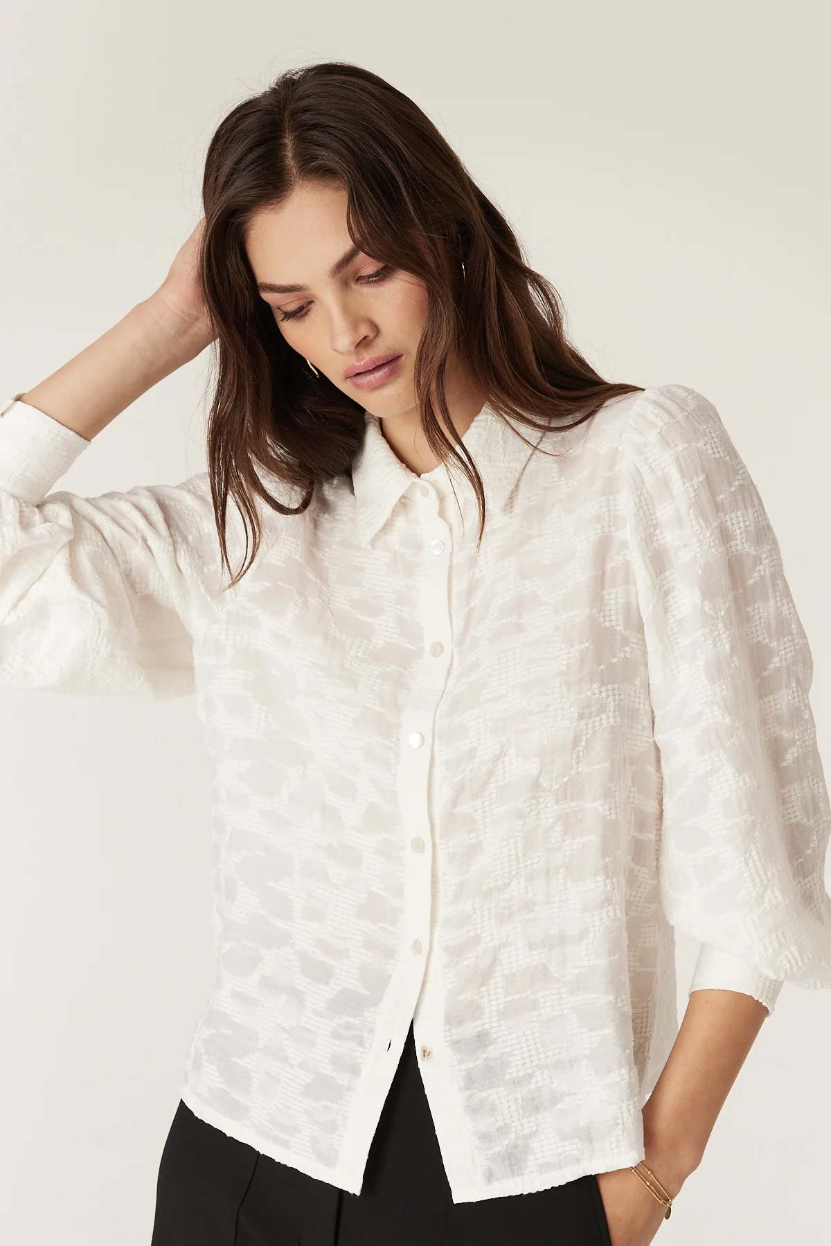 Vella Jacquard Blouse - Ecru