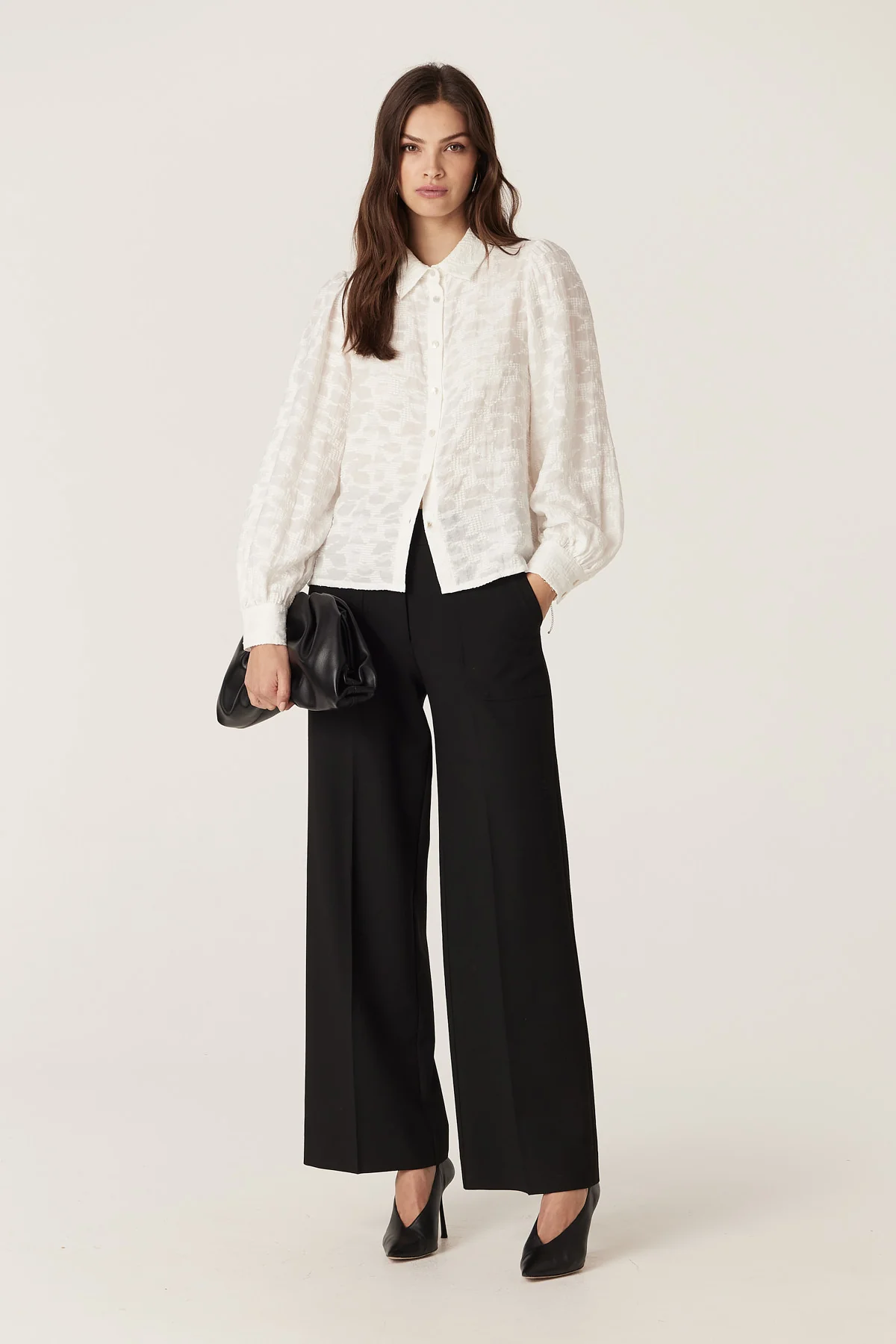 Vella Jacquard Blouse - Ecru - Image 3