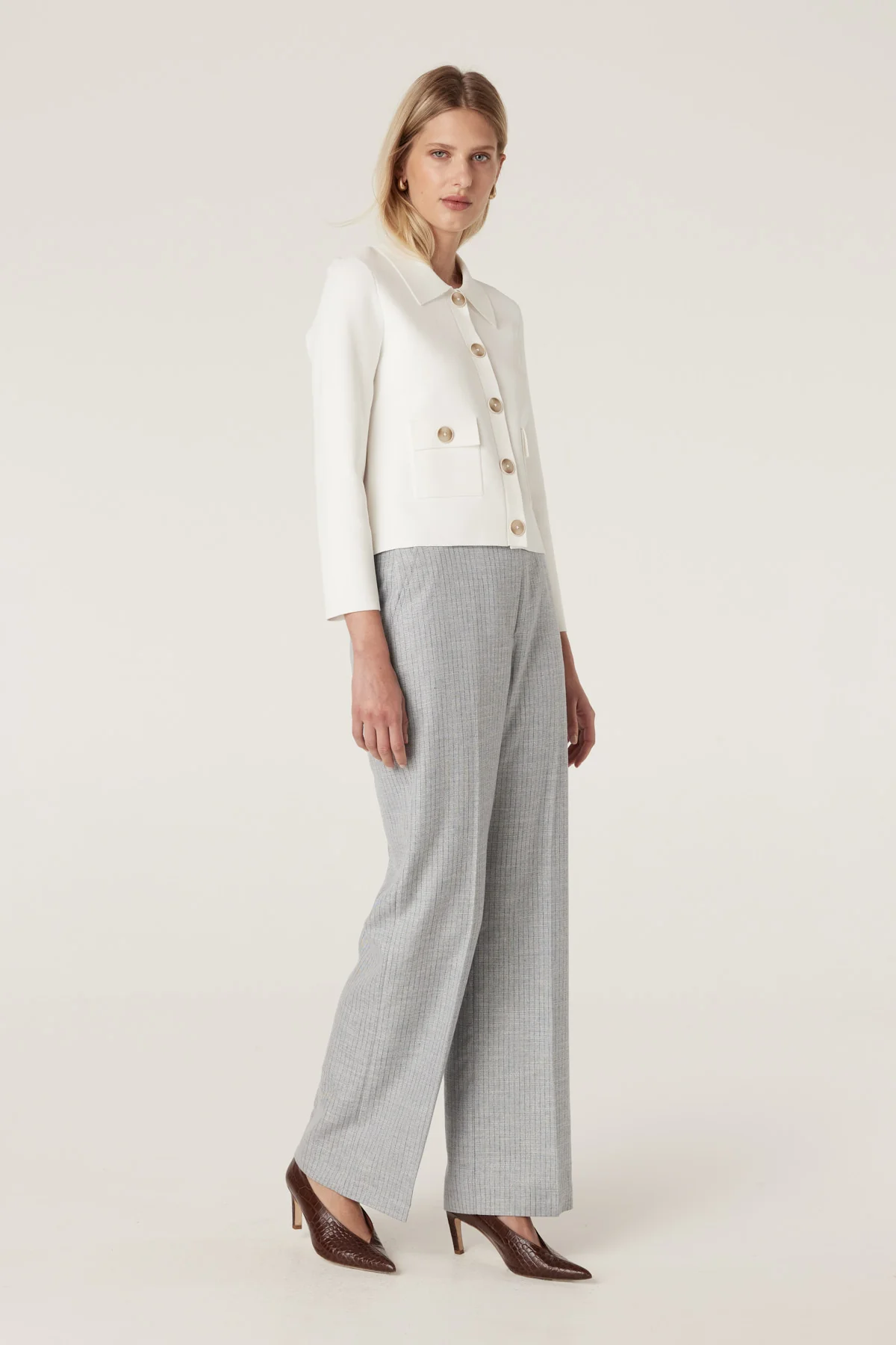 Villa Crepe Jacket - White - Image 4
