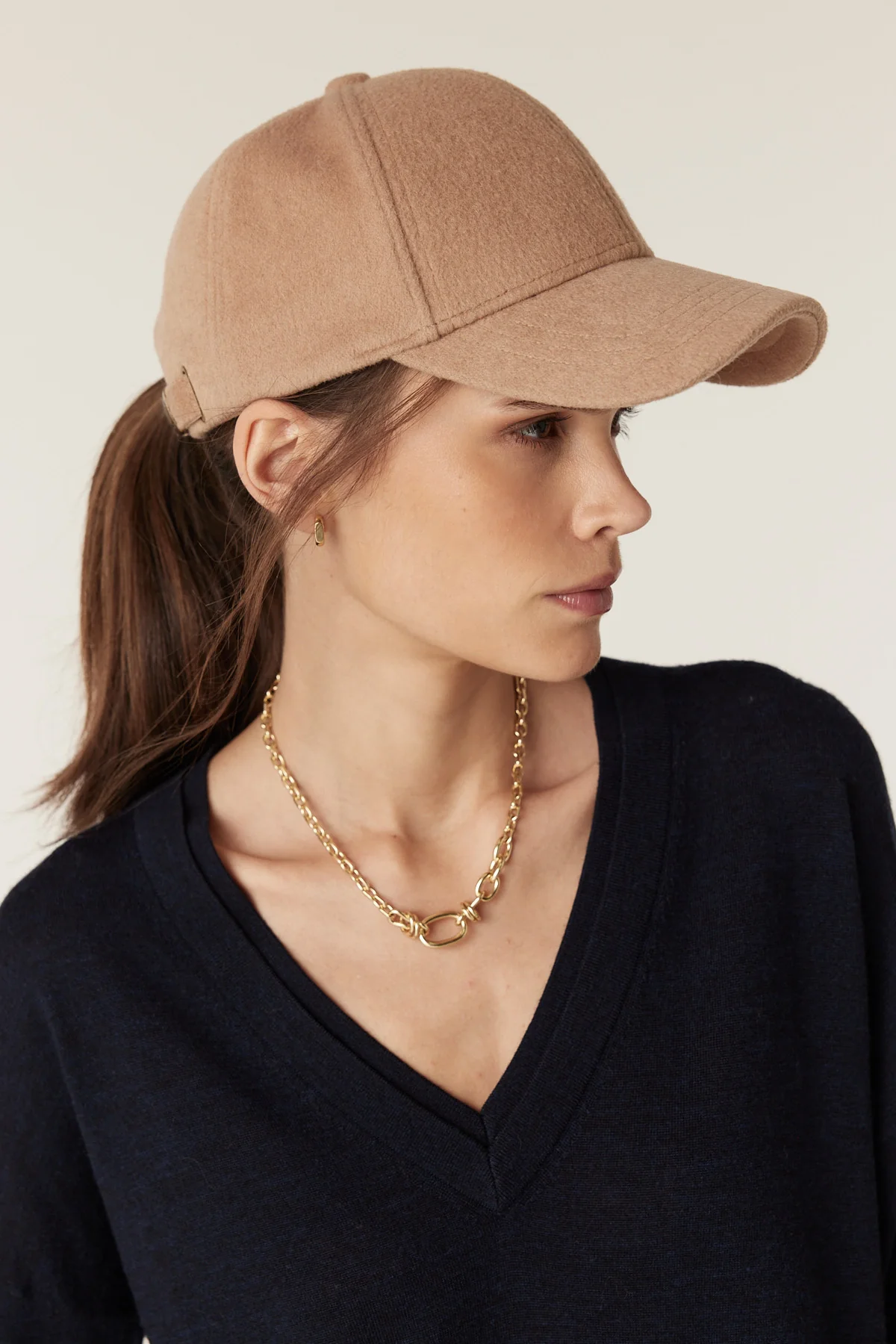 Wool Cashmere Cap - Camel