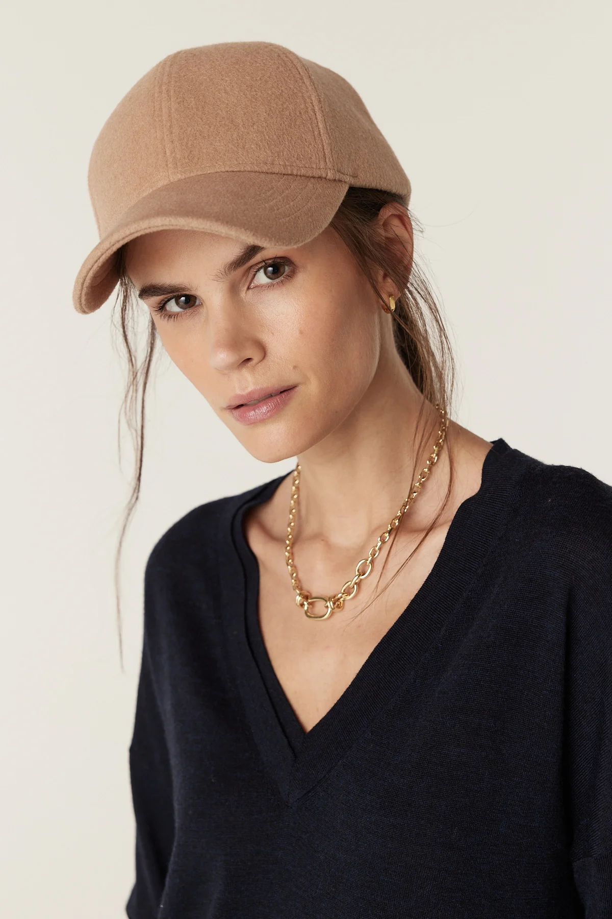 Wool Cashmere Cap - Camel - Image 5