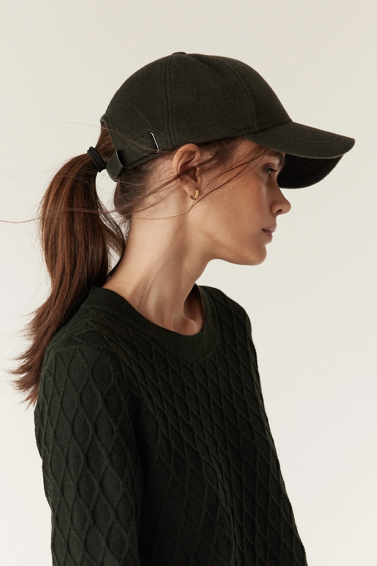 Wool Cashmere Cap - Moss - Image 4